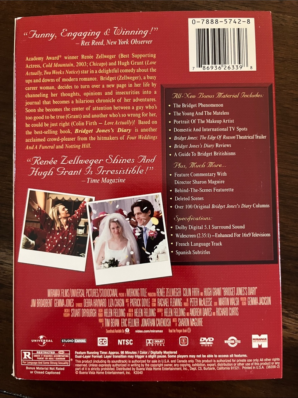 Bridget Jones DVD Set -Bridget Jones’s Diary - Bridget Jones: The Edge of Reason - Picture 3 of 6